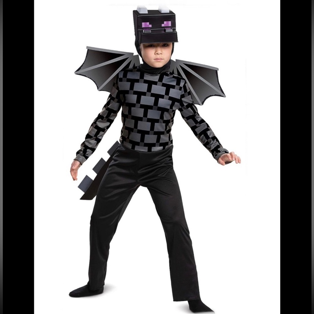 NWT Boys Minecraft Ender Dragon Costume Child Kids Game Party Size M, L